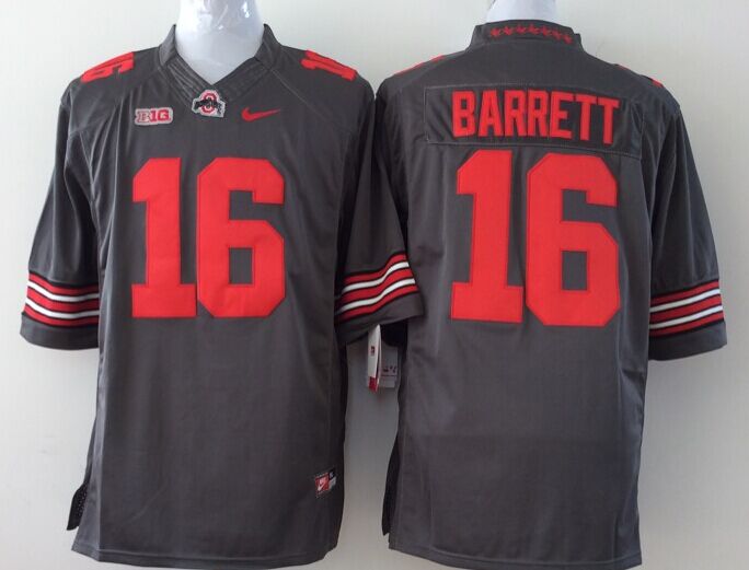 Men's Ohio State Buckeyes JT Barrett Gray Player Game Jersey