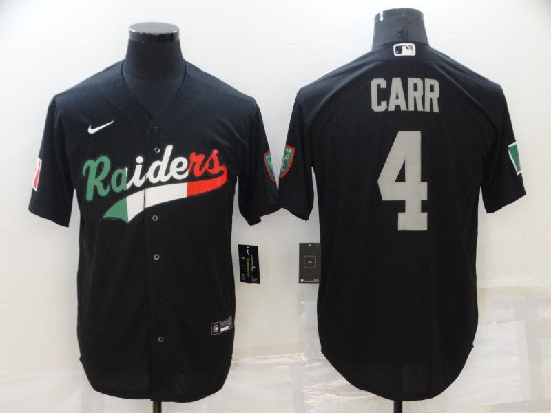 Men's Las Vegas Raiders Derek Carr Black Team Game Jersey Joint Edition