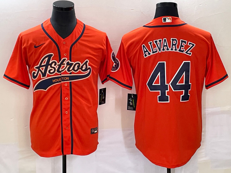 Men's Houston Astros Yordan Alvarez Orange Replica Jersey Joint Edition