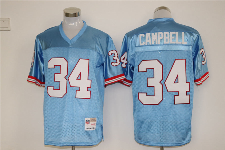 Men's Tennessee Oilers Earl Campbell Light Blue Legacy Replica Jersey