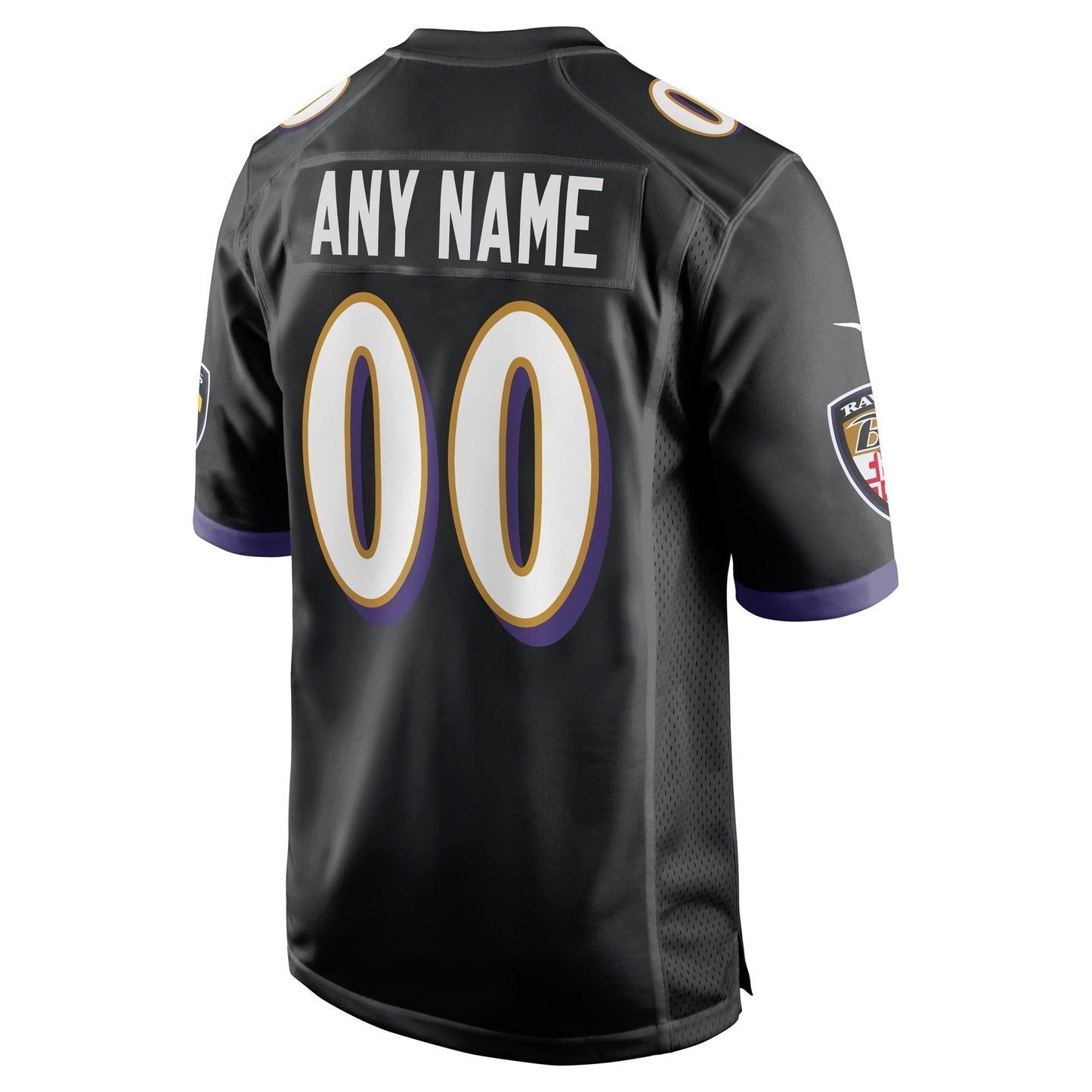 Baltimore Ravens Alternate Custom Game Jersey - Black
