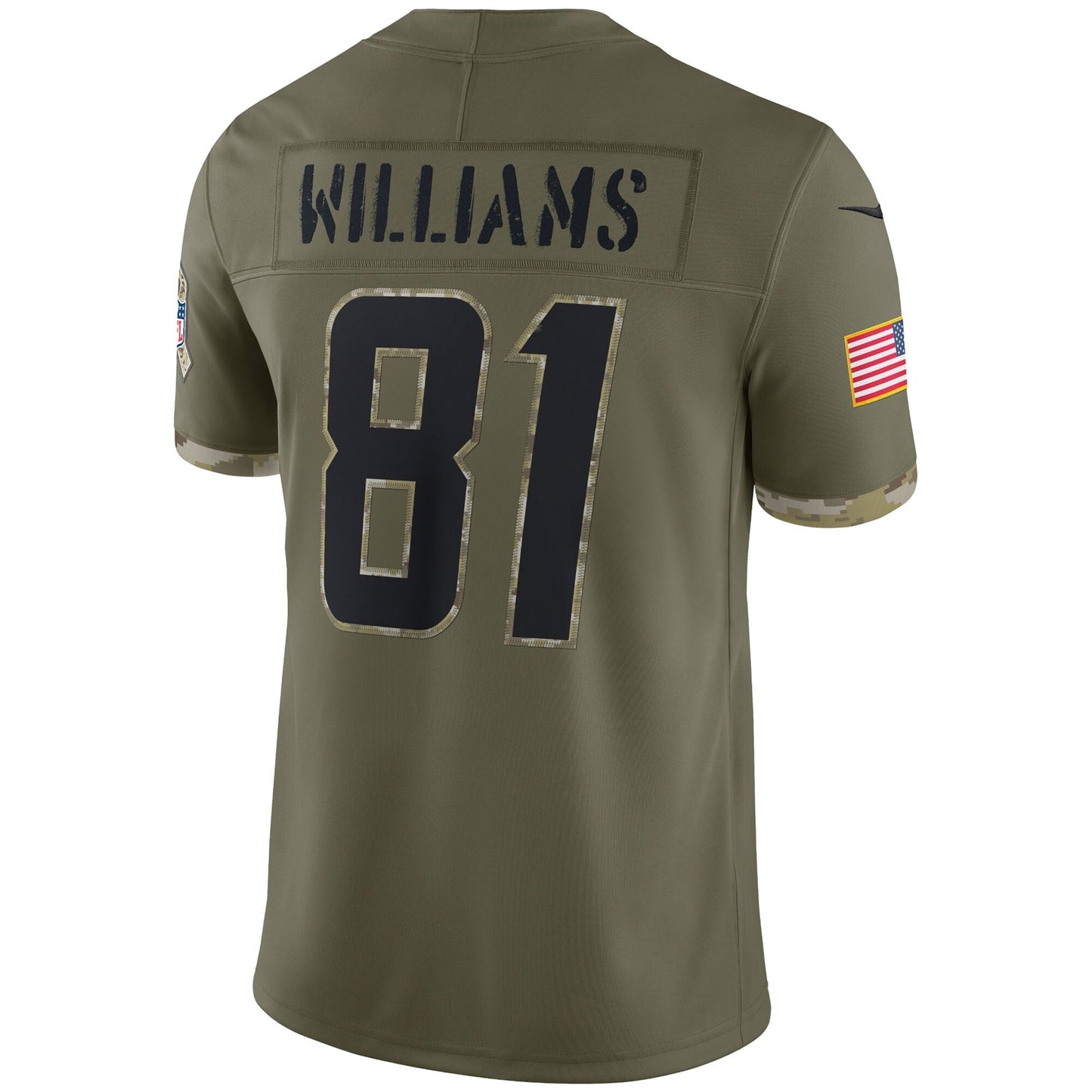 Mike Williams Los Angeles Chargers 2022 Salute To Service Limited Jersey - Olive
