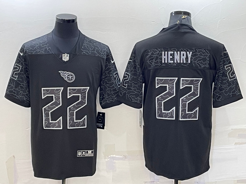 Men's Tennessee Titans Derrick Henry Black Retired Player RFLCTV Limited Jersey