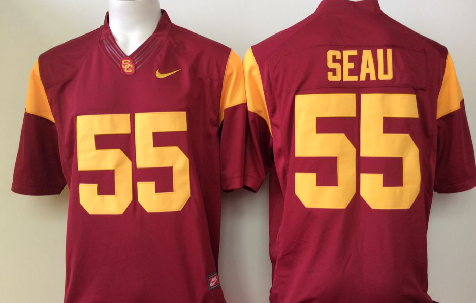 Men's USC Trojans Junior Seau Cardinal Player Game Jersey