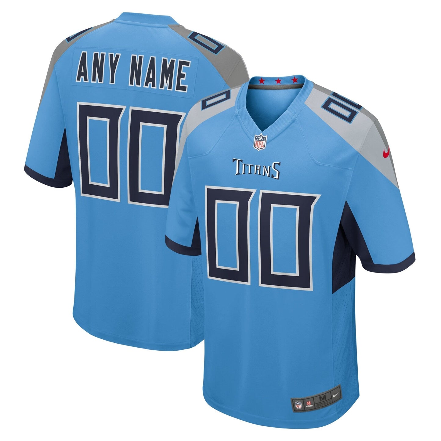 Tennessee Titans Light Blue Alternate Custom Game Jersey
