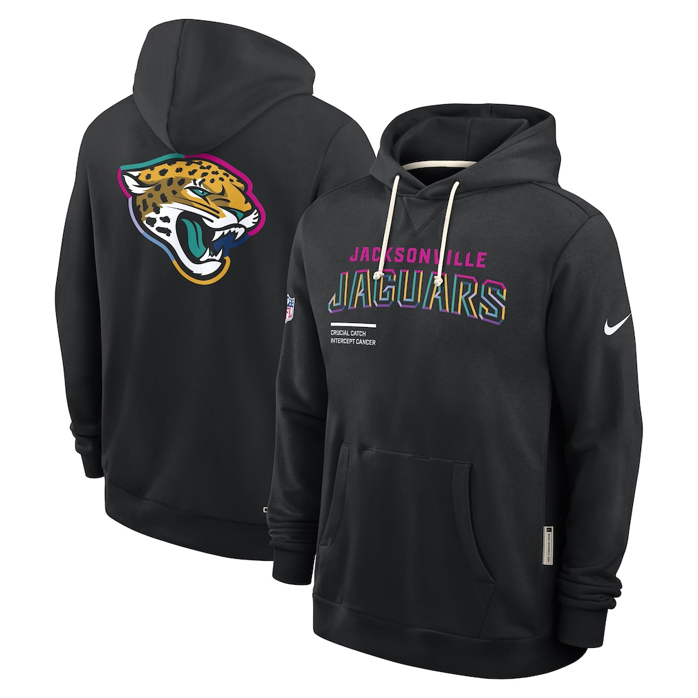 Men's Jacksonville Jaguars Black 2025 NFL Crucial Catch Sideline Standard Issue Dri-FIT Hoodie