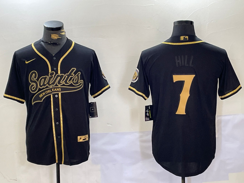Men's New Orleans Saints Taysom Hill Black Team Player Jersey