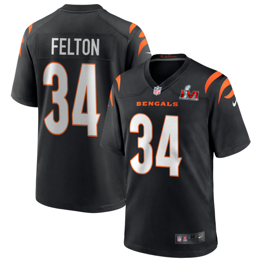 Demetric Felton Cincinnati Bengals Super Bowl LVI Game Jersey - Black