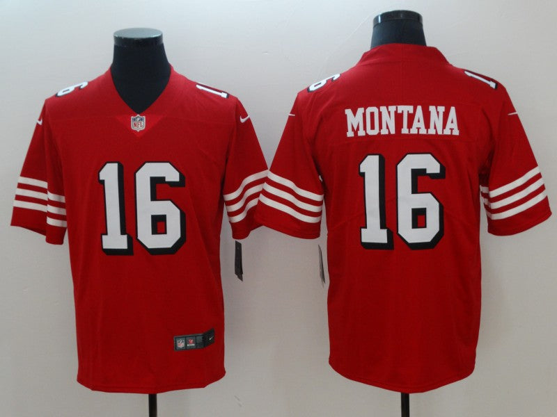 Men's San Francisco 49ers Joe Montana Red Game Player Jersey