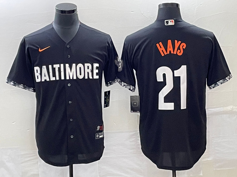 Men's Baltimore Orioles Austin Hays Black 2023 City Connect Replica Player Jersey