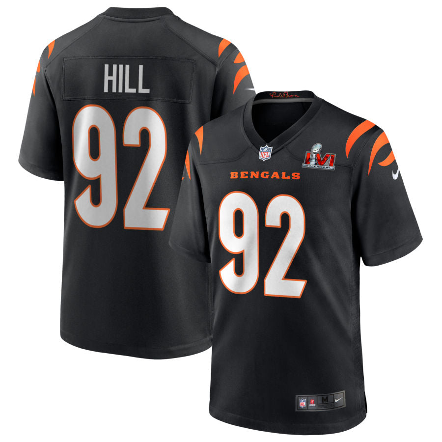 B.J. Hill Cincinnati Bengals Super Bowl LVI Game Jersey - Black