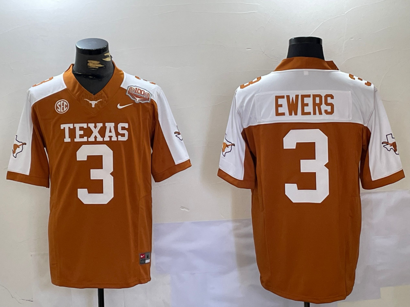 Men's Texas Longhorns Quinn Ewers Burnt Orange Game Jersey