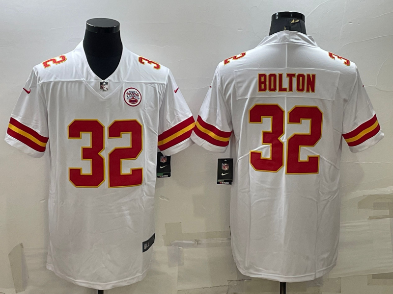Men's Kansas City Chiefs Nick Bolton White Game Jersey
