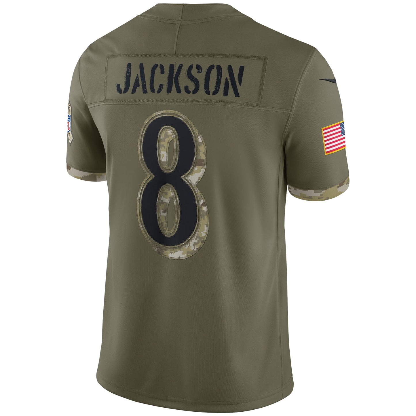 Lamar Jackson Baltimore Ravens 2022 Salute To Service Limited Jersey - Olive