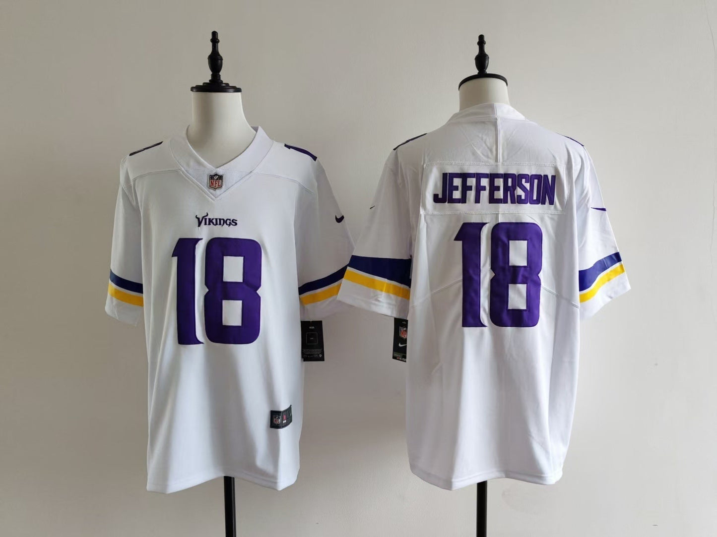 Men's Minnesota Vikings Justin Jefferson Jersey - White#18