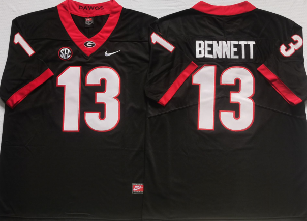Men's Georgia Bulldogs Stetson Bennett Black Player Jersey