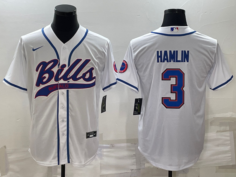 Men's Buffalo Bills Damar Hamlin White Game Jersey Joint Edition