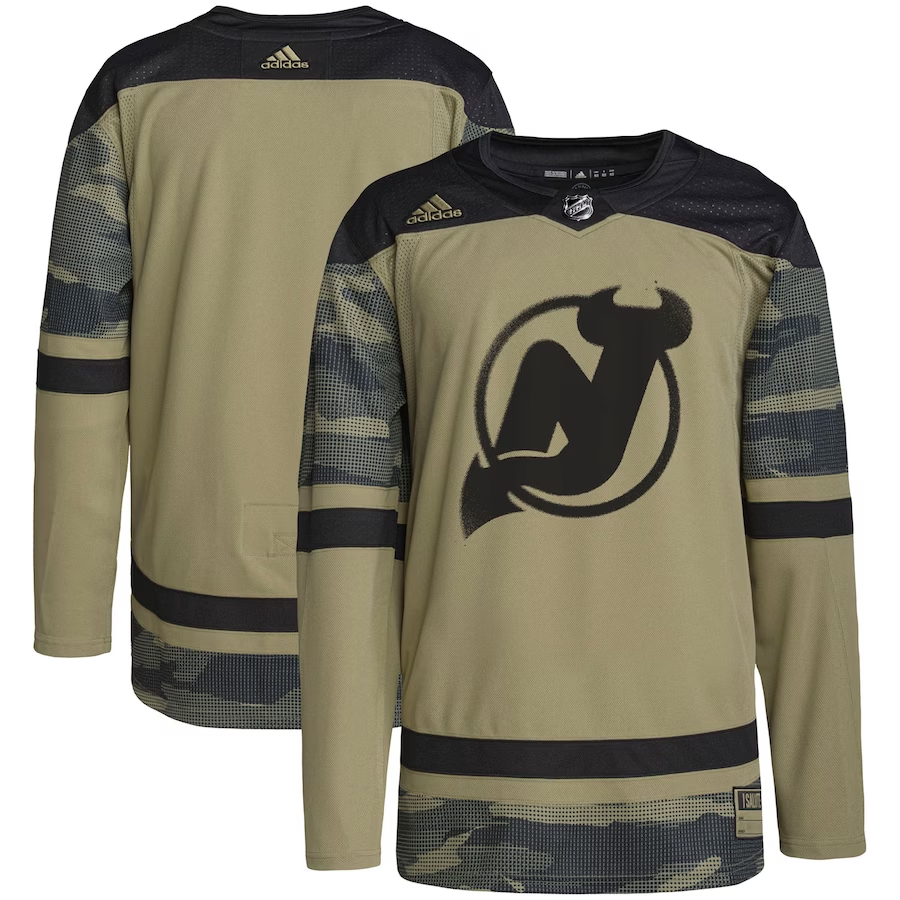 Men's New Jersey1 Devils Camo Military Appreciation Team Authentic Practice Blank Jersey1