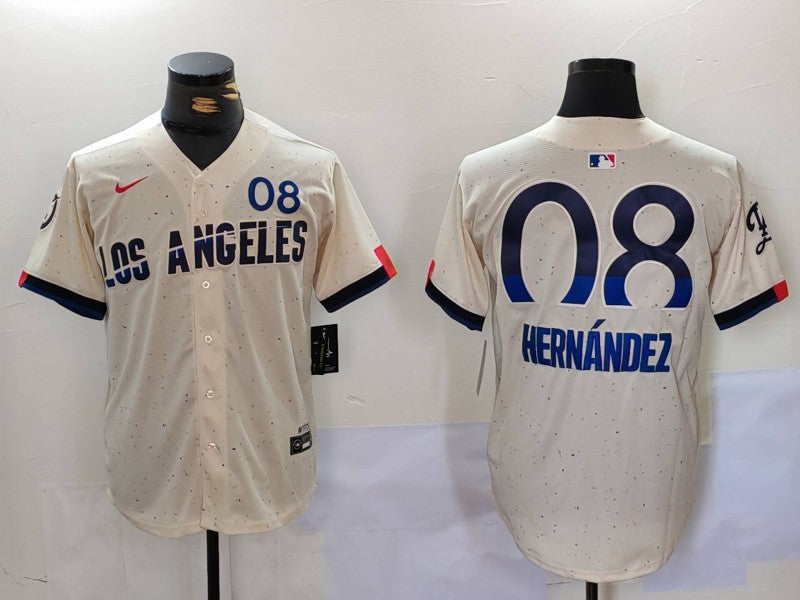 Men's Los Angeles Dodgers Enrique Hernandez Cream 2024 City Connect Player Jersey