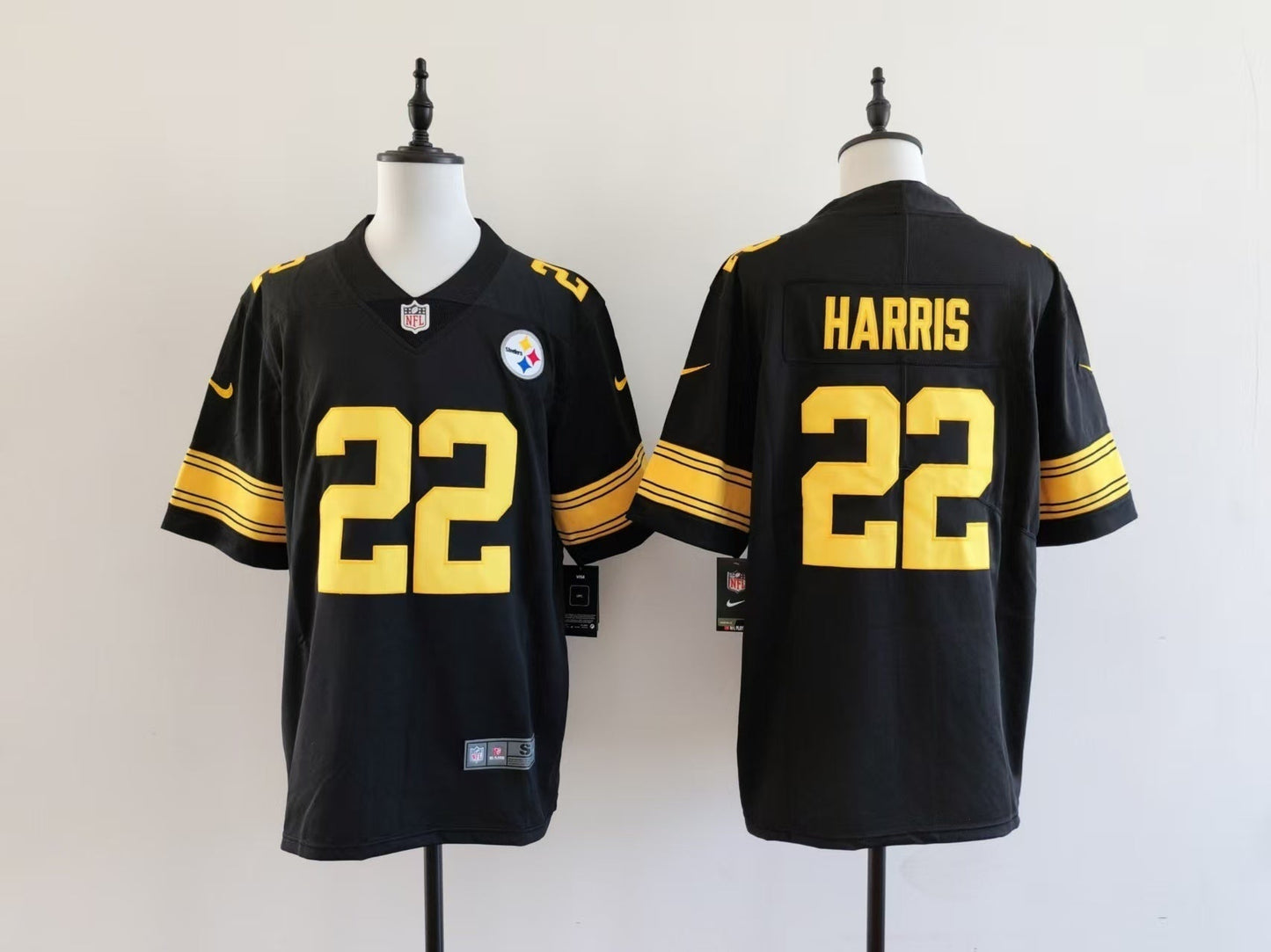Men's Pittsburgh Steelers Najee Harris Jersey - Black-yellow numbers