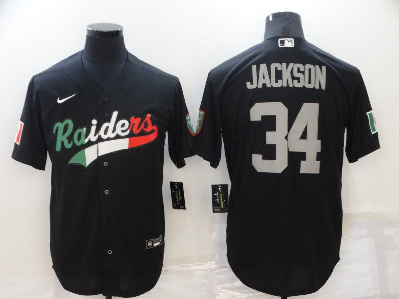 Men's Las Vegas Raiders Bo Jackson Black Game Jersey Joint Edition