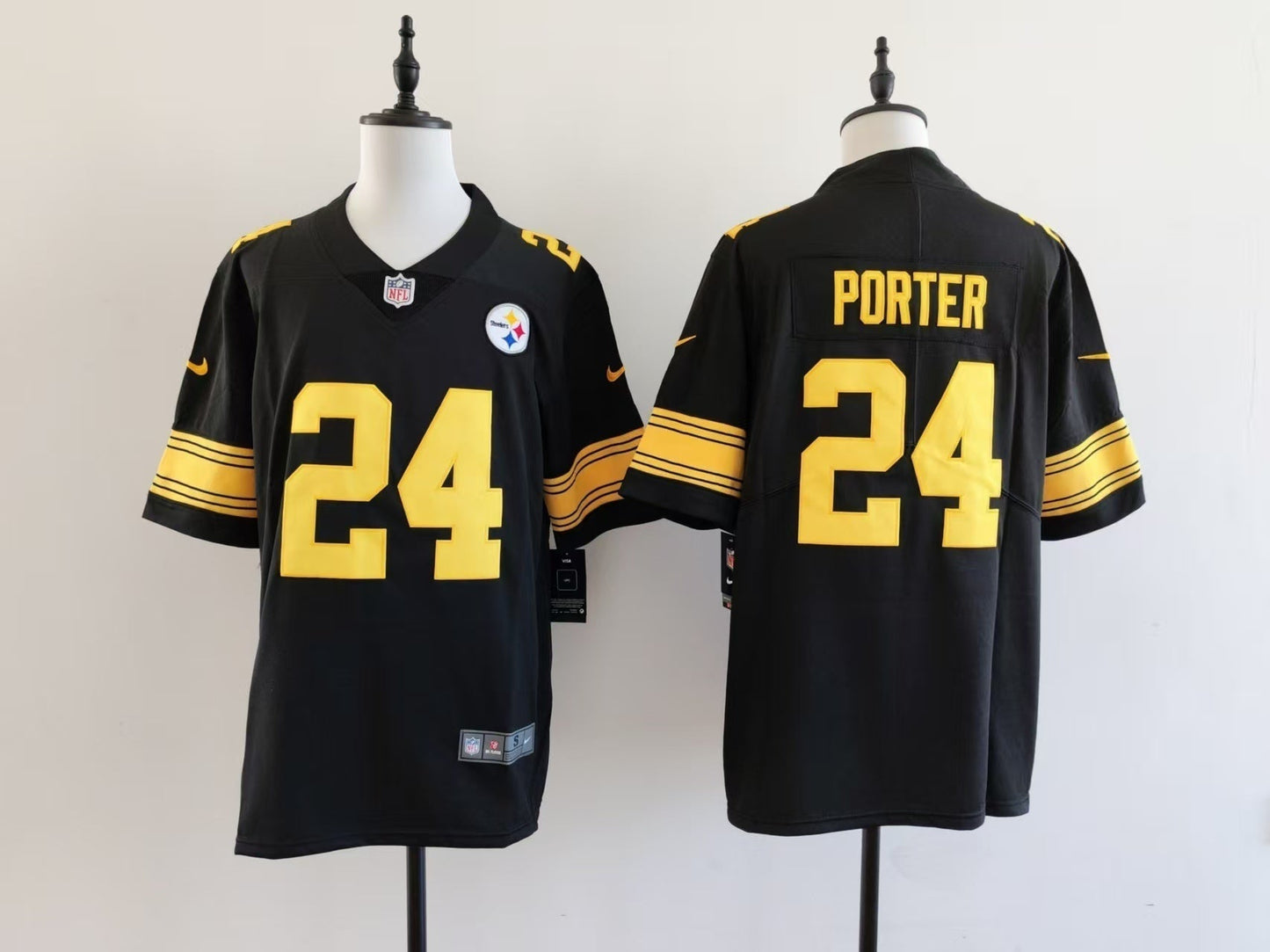 Men's Pittsburgh Steelers Joey Porter Jersey - Black-yellow numbers