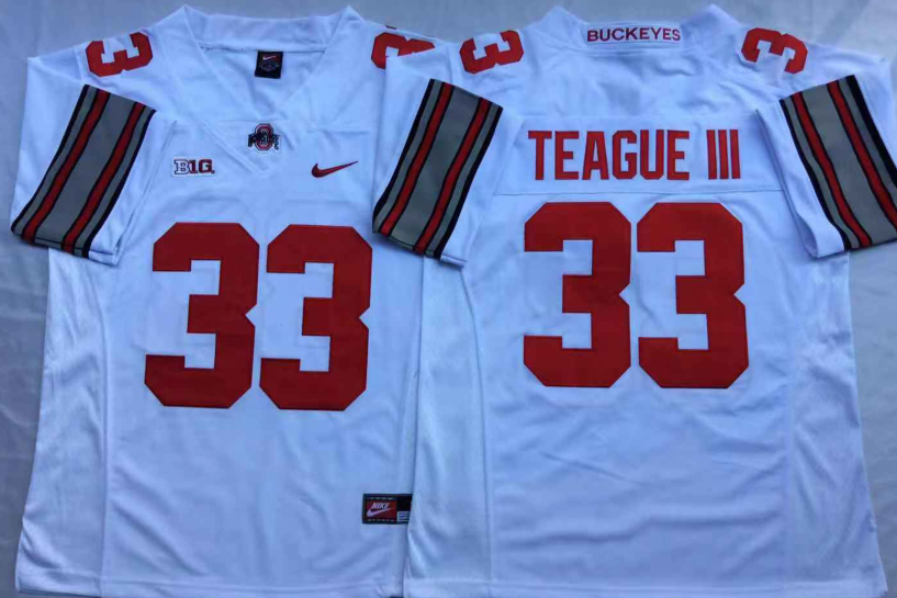Men's Ohio State Buckeyes Master Teague III Scarlet Player Game Jersey