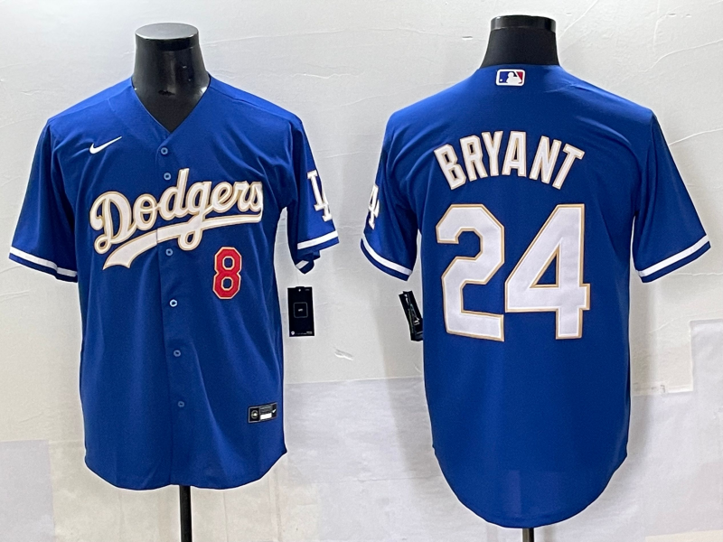 Men's Los Angeles Dodgers Kris Bryant #8-24 Royal Replica Player Jersey