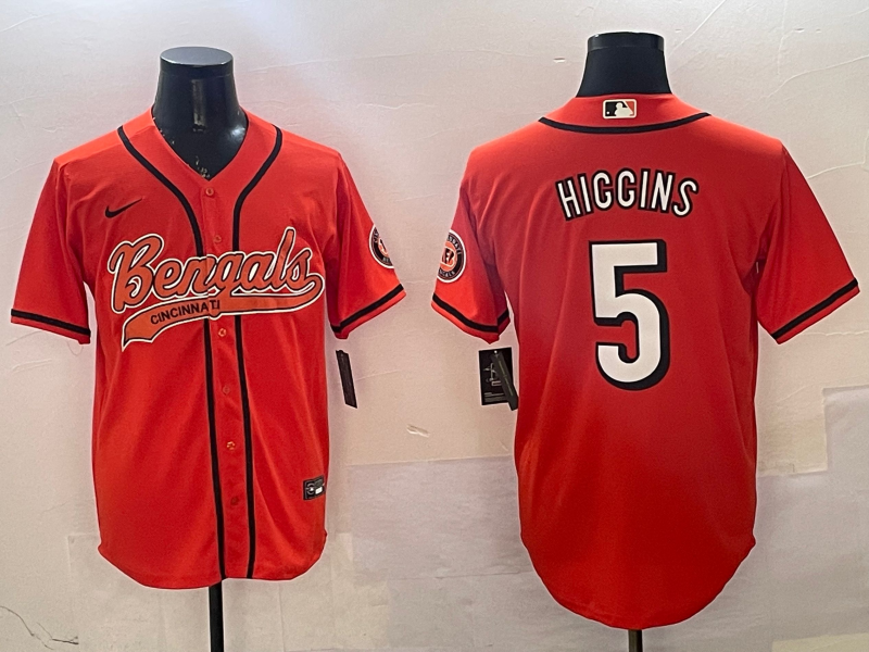 Men's Cincinnati Bengals Tee Higgins Orange Game Jersey
