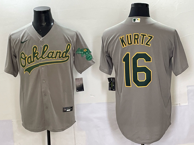 Men's Oakland Athletics Nick Kurtz Gray Replica Player Jersey