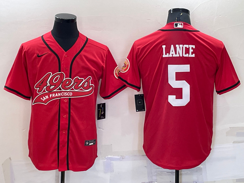 Men's San Francisco 49ers Trey Lance Red Game Jersey Joint Edition