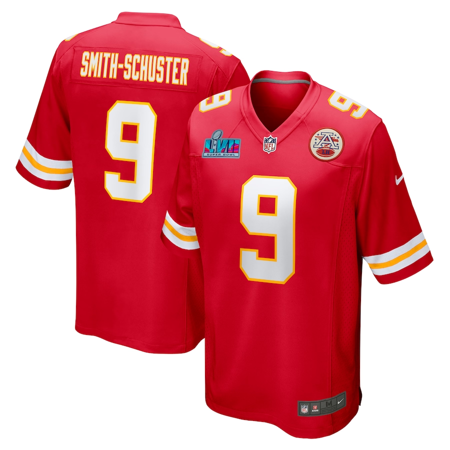 Men's Kansas City Chiefs JuJu Smith-Schuster Red Super Bowl LVII Patch Game Jersey