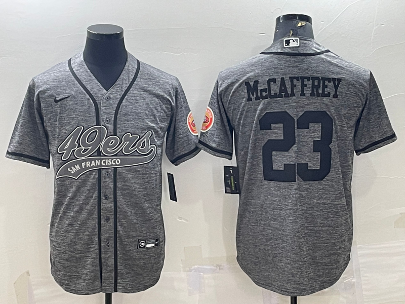 Men's San Francisco 49ers Christian McCaffrey Grey Game Jersey Joint Edition