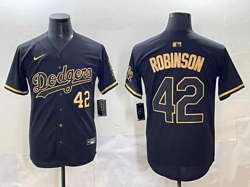 Men's Los Angeles Dodgers Jackie Robinson Black Team Player Jersey