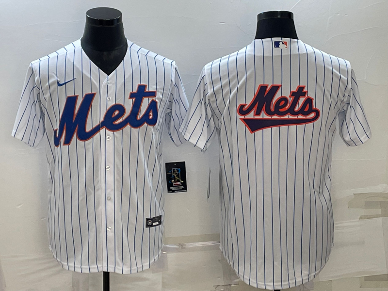 Men's New York Mets1 White Home Replica Team Jersey