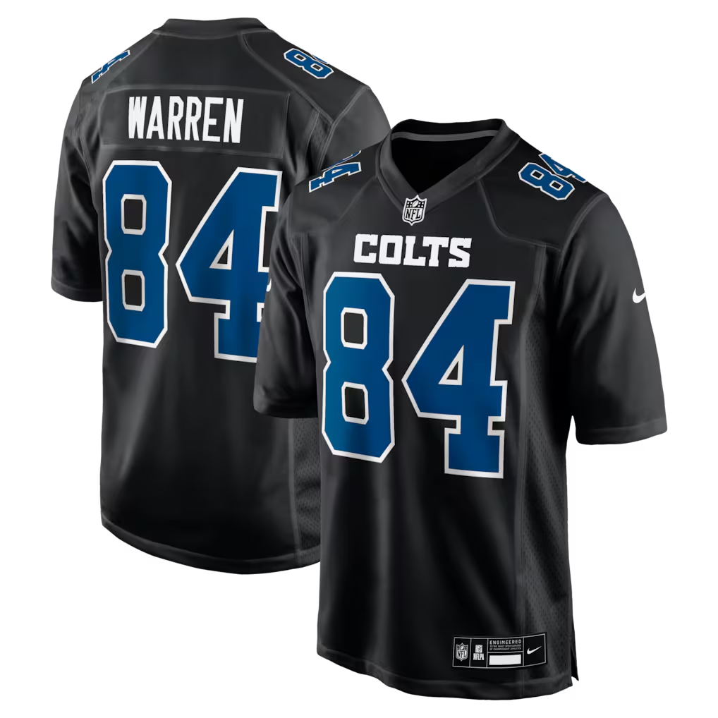 Men's Indianapolis Colts Tyler Warren Black Fashion Game Jersey