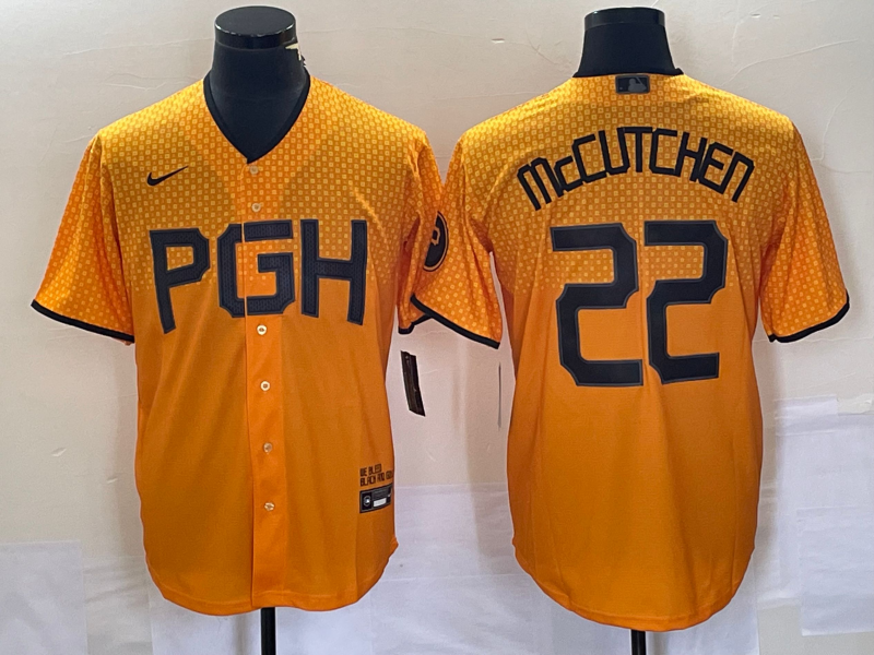 Men's Pittsburgh Pirates Andrew McCutchen Gold 2023 City Connect Replica Player Jersey