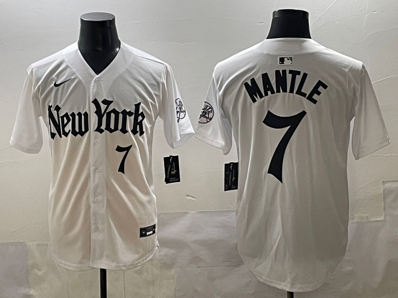 Men's New York Yankees Mickey Mantle White Alternate Limited Player Jersey