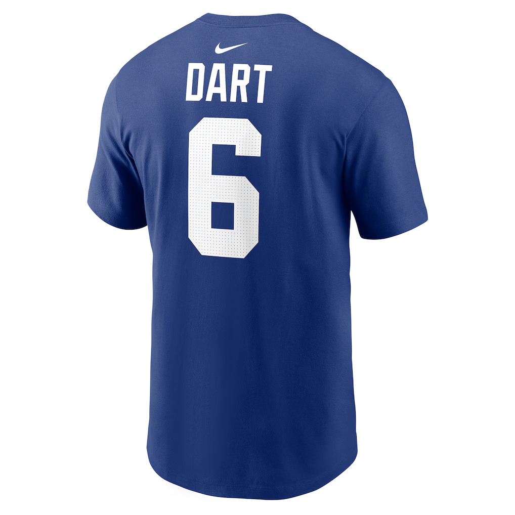 Men's New York Giants Jaxson Dart Royal Name & Number T-Shirt