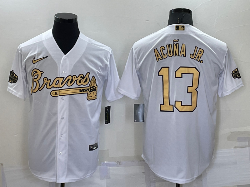 Men's Atlanta Braves Ronald Acuna Jr. White Stitched Jersey
