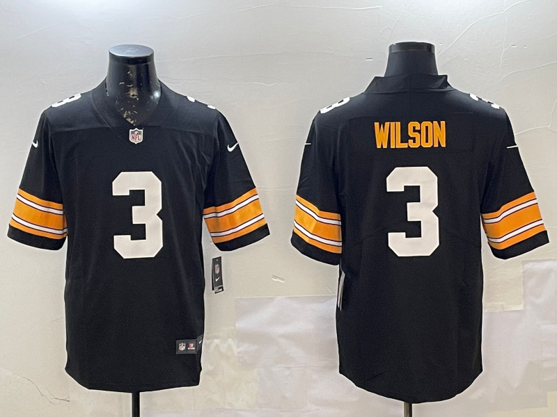 Men's Pittsburgh Steelers Russell Wilson Jersey - Black-No team logo