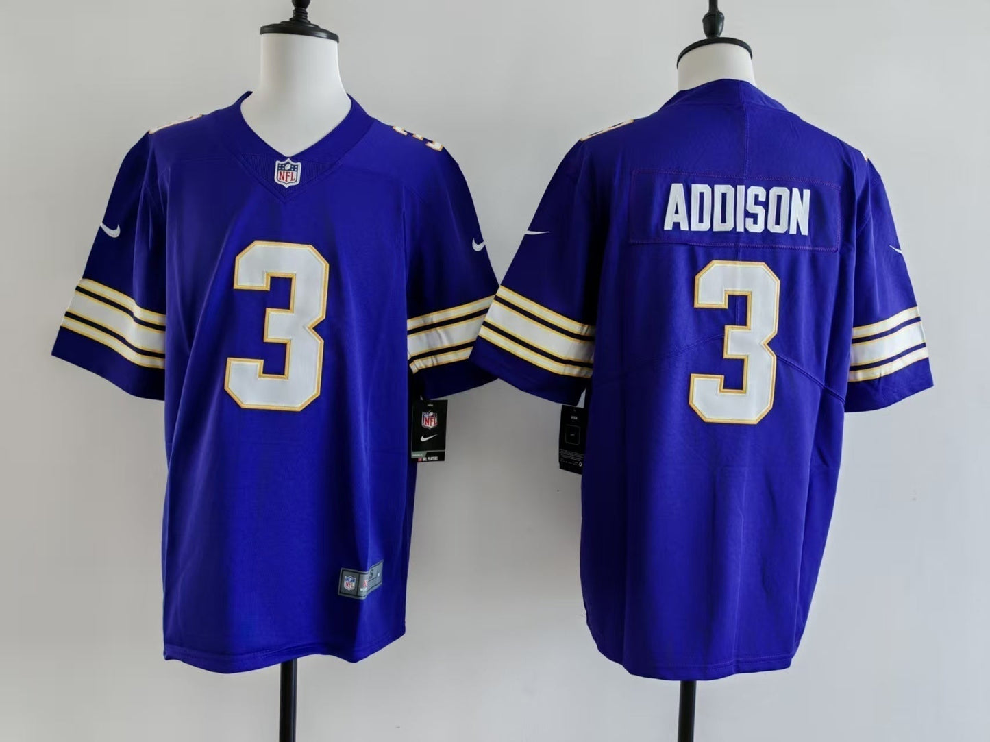 Men's Minnesota Vikings Jordan Addison Jersey - Retro Purple