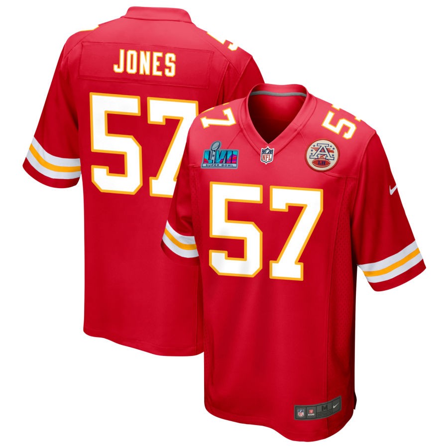 Truman Jones Kansas City Chiefs Super Bowl LVII Game Jersey - Red