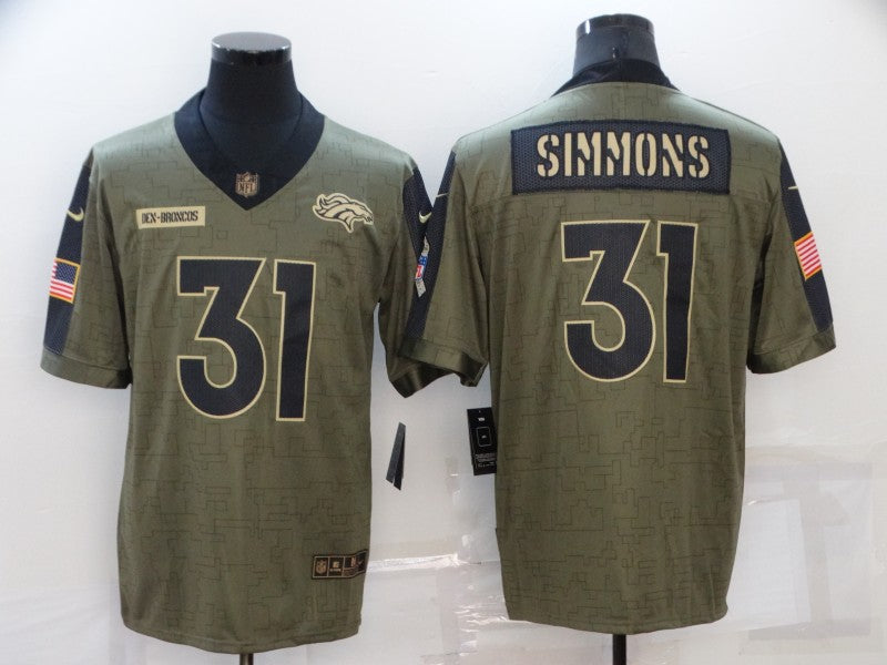 Men's Denver Broncos Justin Simmons Brown Game Jersey