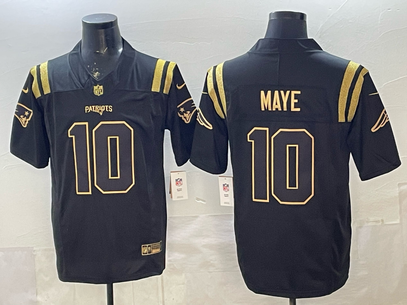 Men's New England Patriots Drake Maye Black Game Jersey
