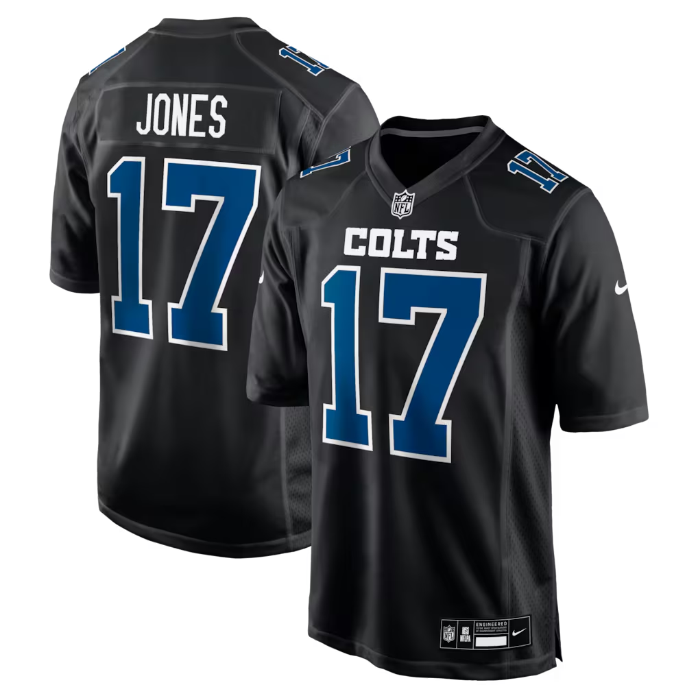 Men's Indianapolis Colts Daniel Jones Black Fashion Game Jersey