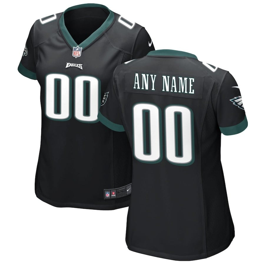 Women's Black Philadelphia Eagles Alternate Custom Game Jersey