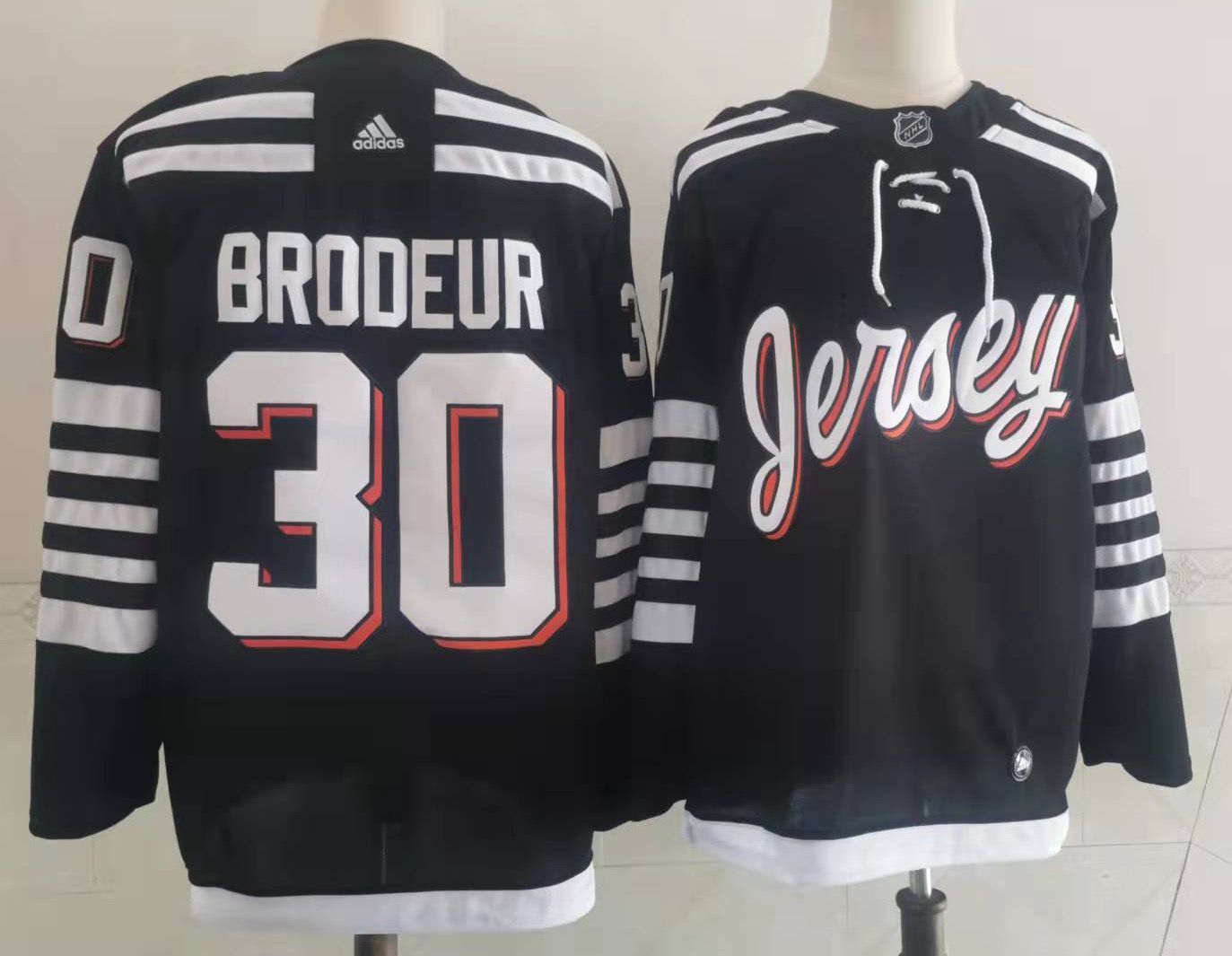 Men's New Jersey1 Devils Martin Brodeur #30 Black Player Game Jersey1