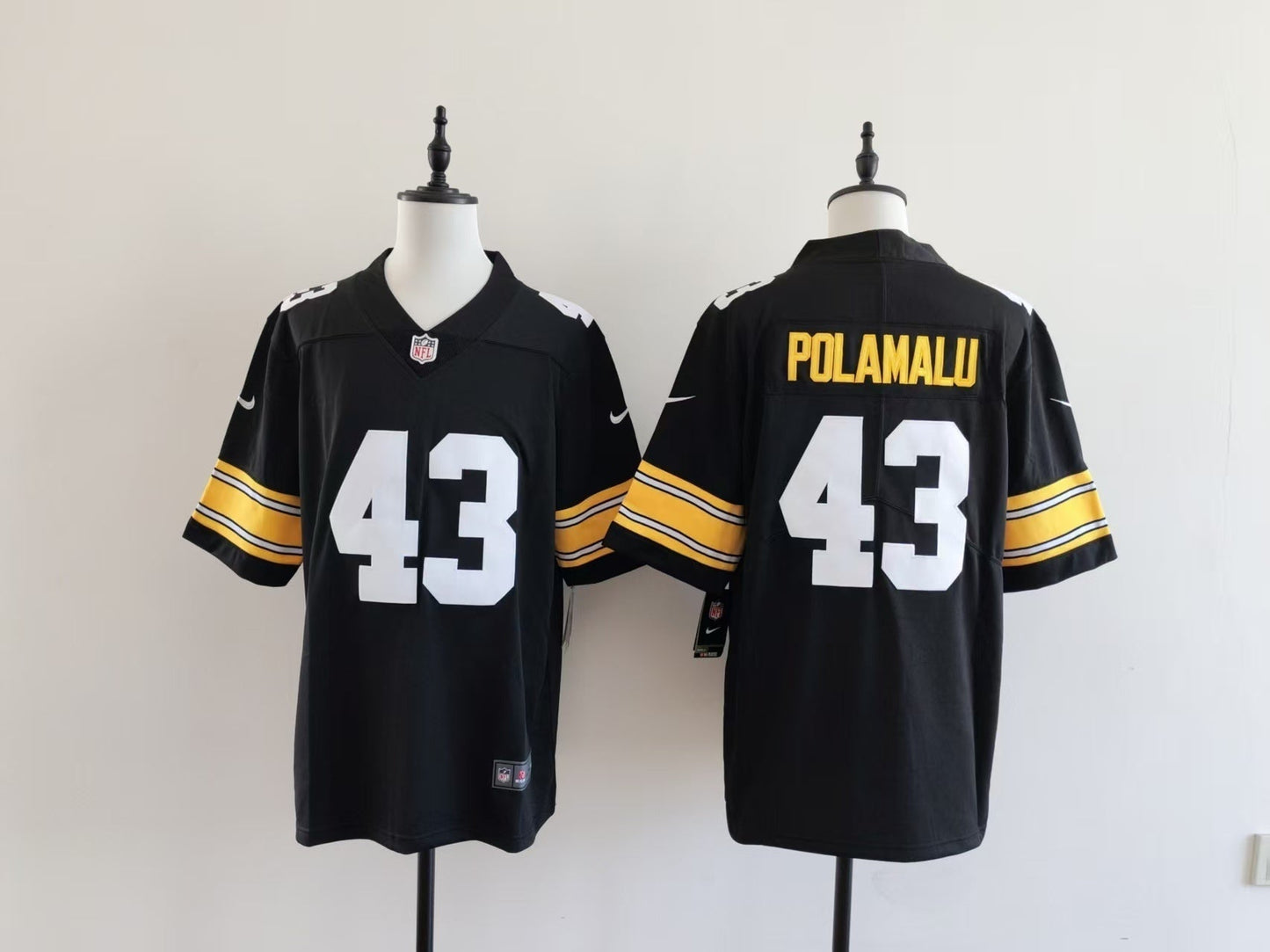 Men's Pittsburgh Steelers Troy Polamalu Jersey - Black -No team logo