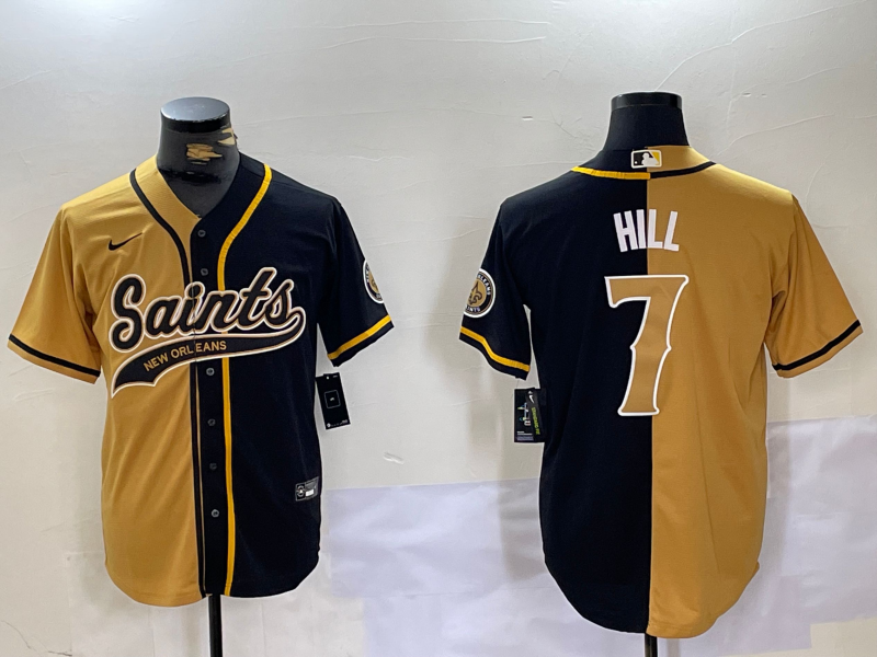 Men's New Orleans Saints Taysom Hill Yllow/Black Player Jersey